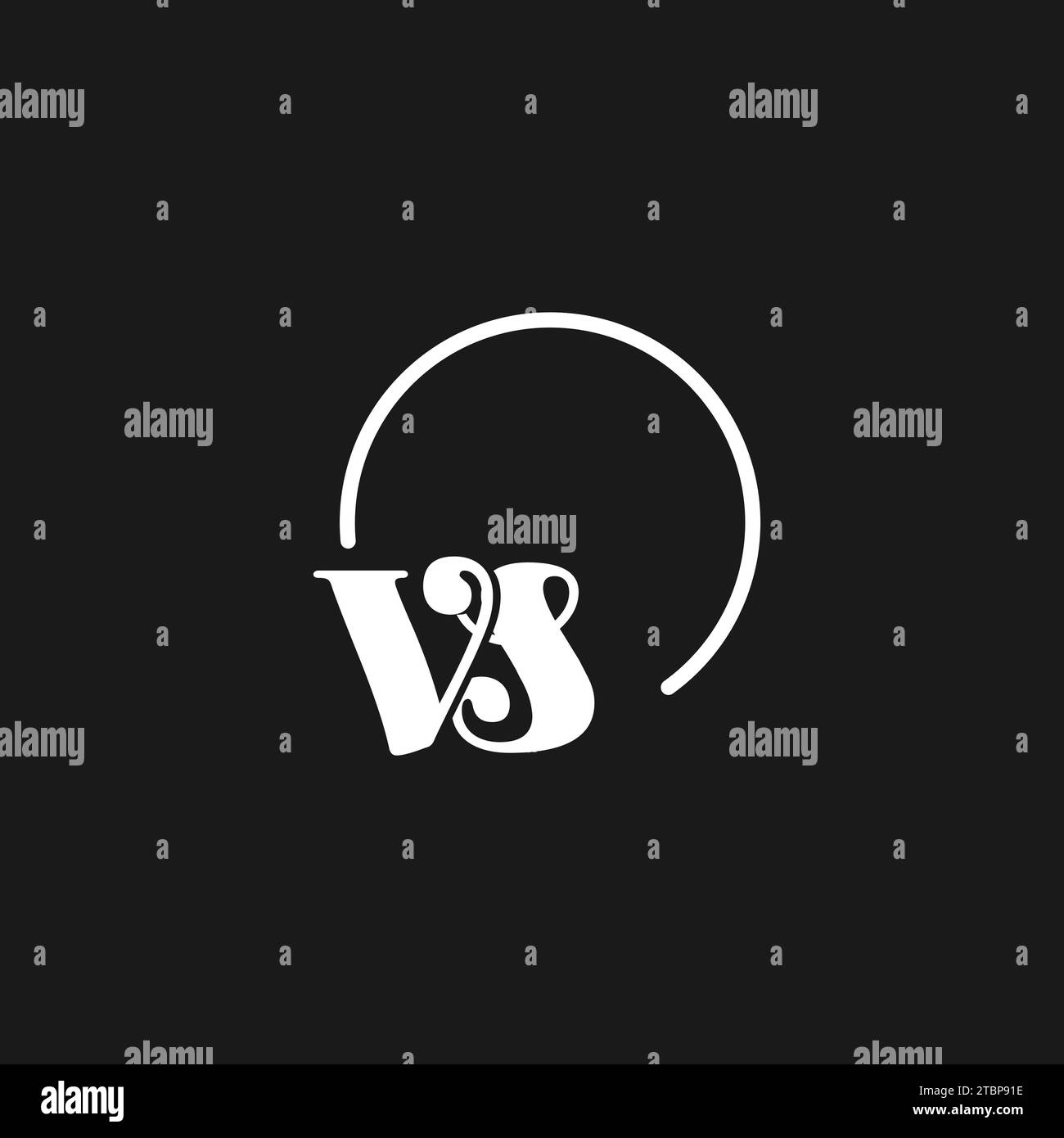 VS logo initials monogram with circular lines, minimalist and clean logo design, simple but classy style vector graphic Stock Vector