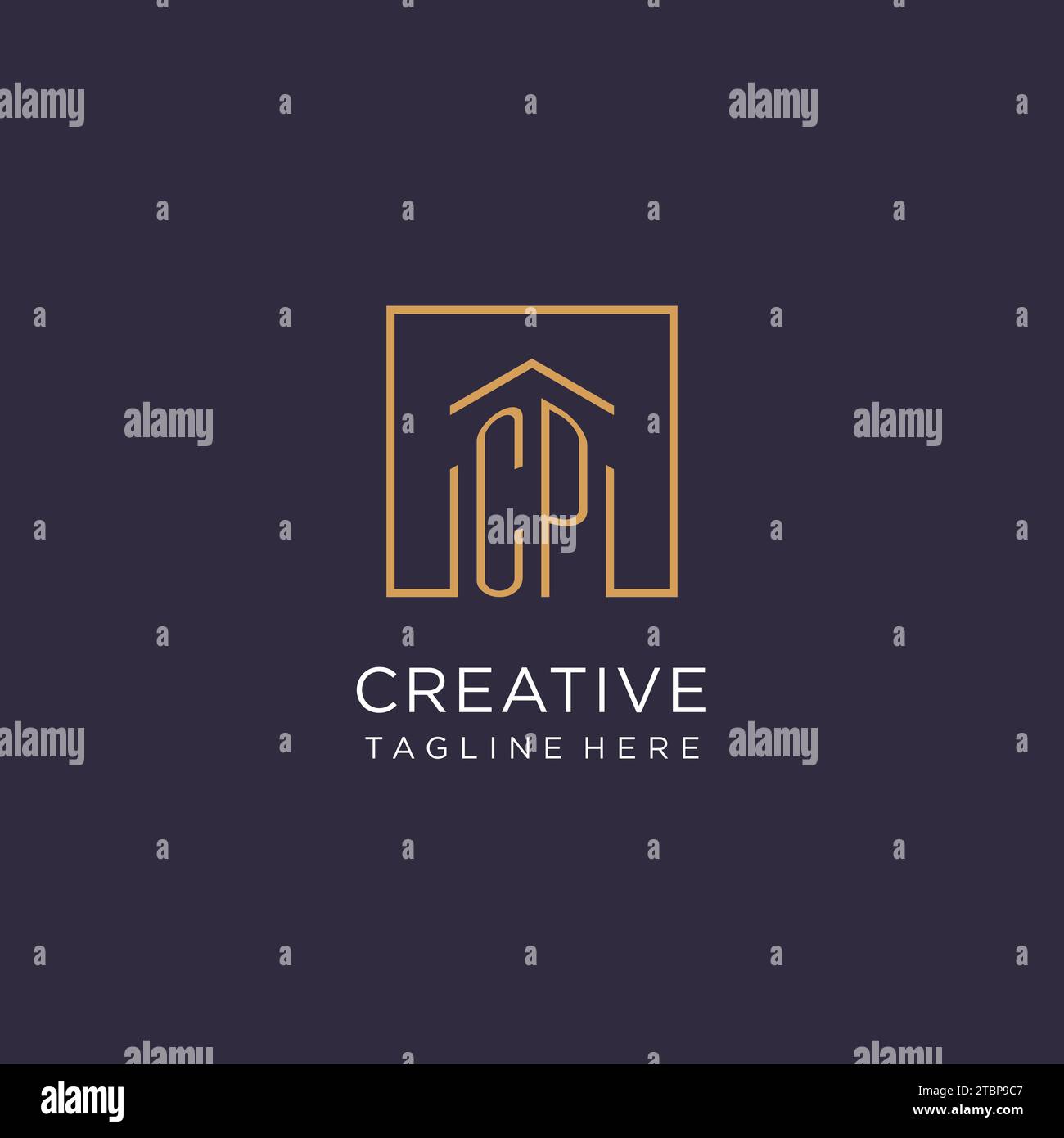 CP initial square logo design, modern and luxury real estate logo style ...