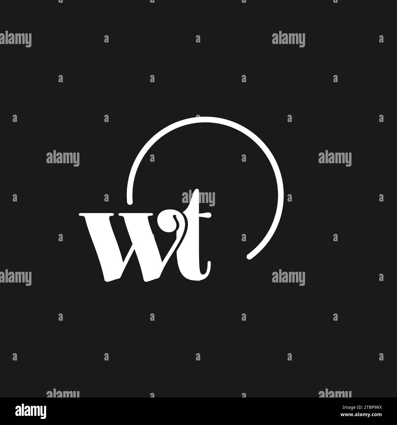 WT logo initials monogram with circular lines, minimalist and clean ...