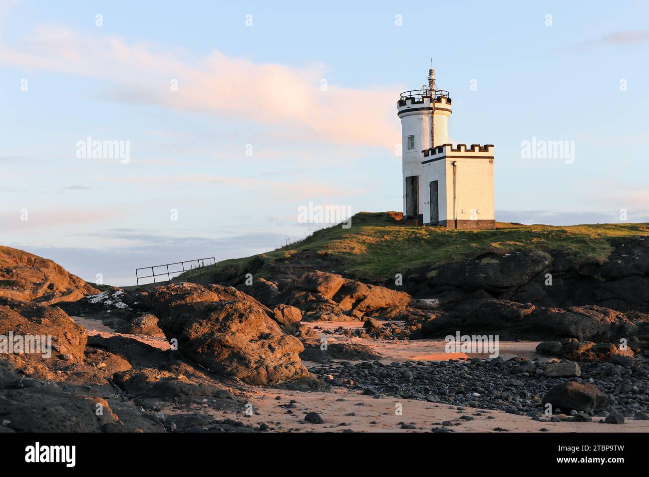 Elie Ness Lighthouse Reflection at Sunset, Ruby Bay, Elie, Fife