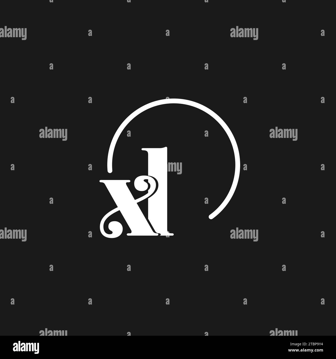 XL logo initials monogram with circular lines, minimalist and clean ...