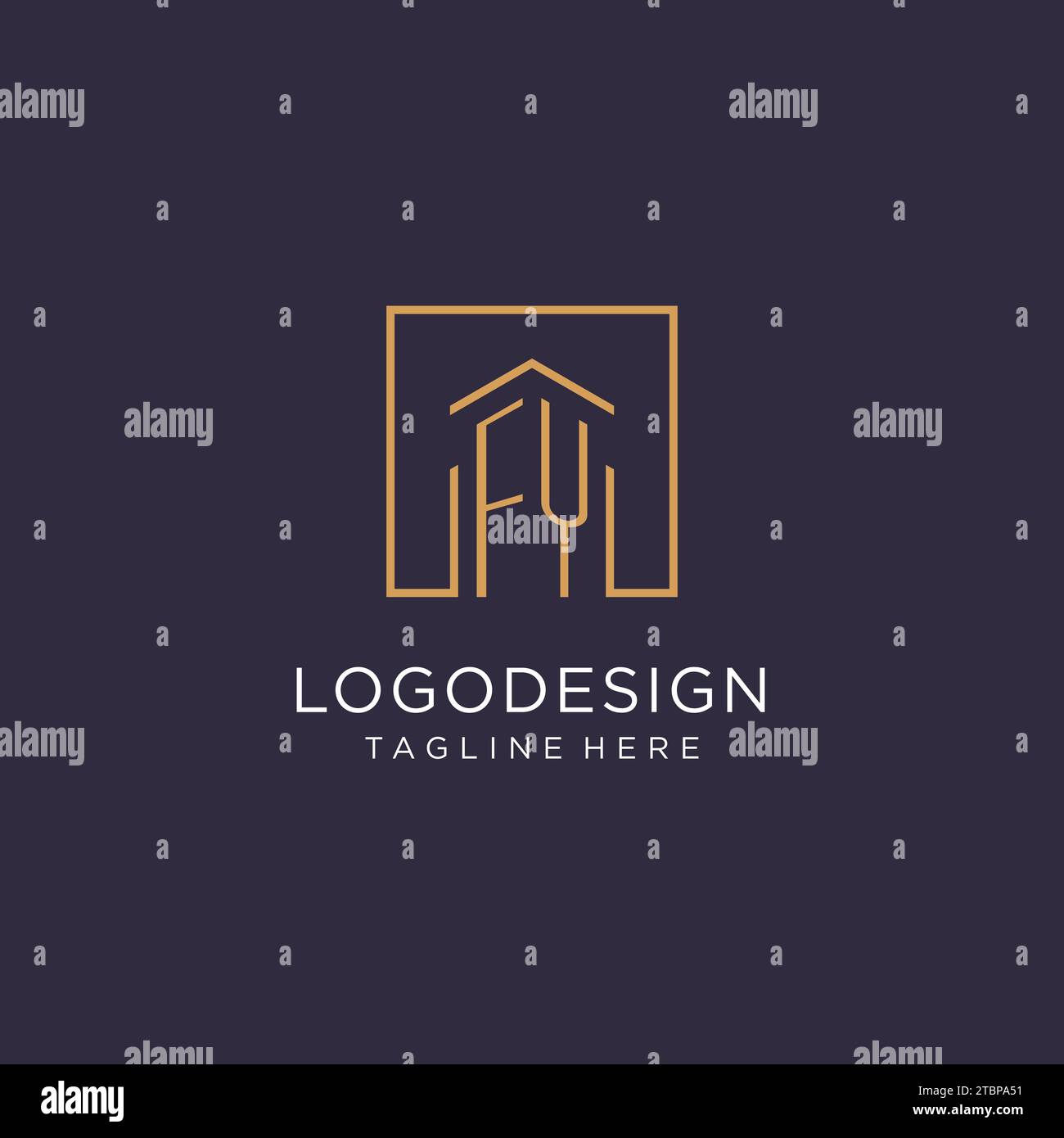 FY initial square logo design, modern and luxury real estate logo style ...