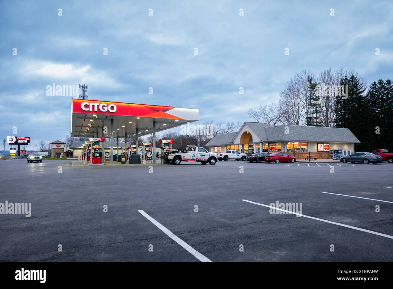 New York Mills, New York - Nov 23, 2023: Citgo Gas Station Exterior, CITGO is an American oil refining and marketing co., is a subsidiary of PDVSA, th Stock Photo