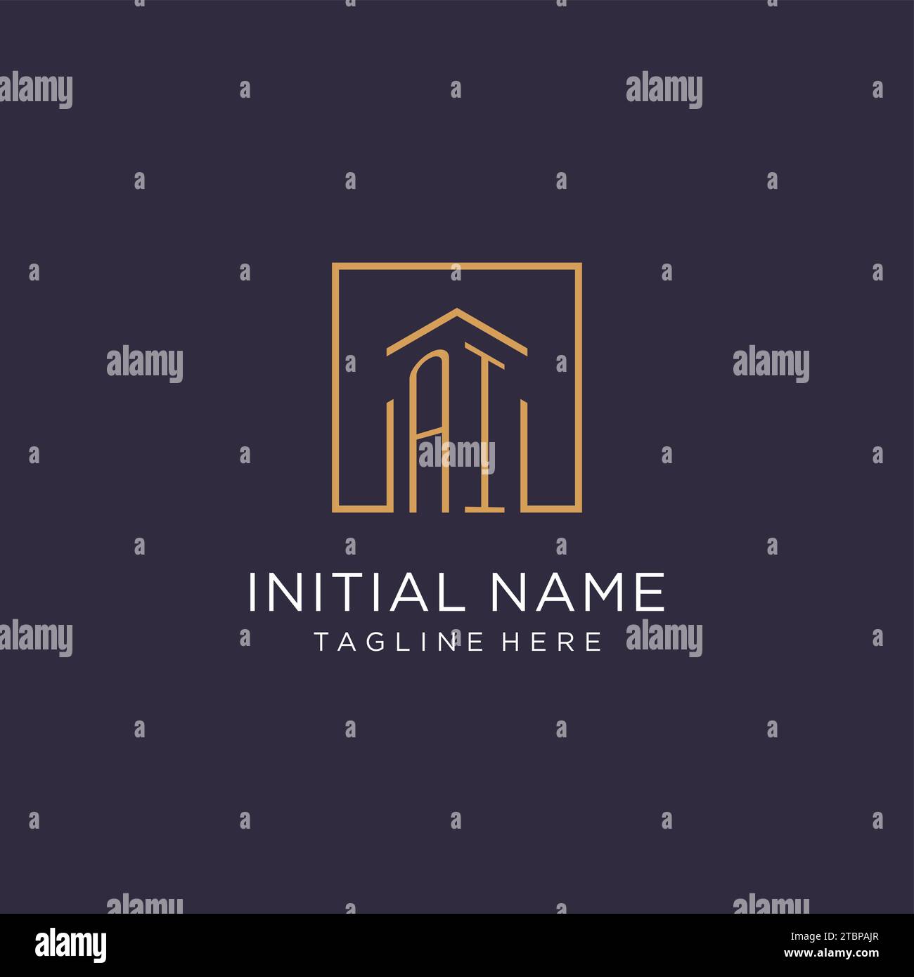 AI initial square logo design, modern and luxury real estate logo style ...