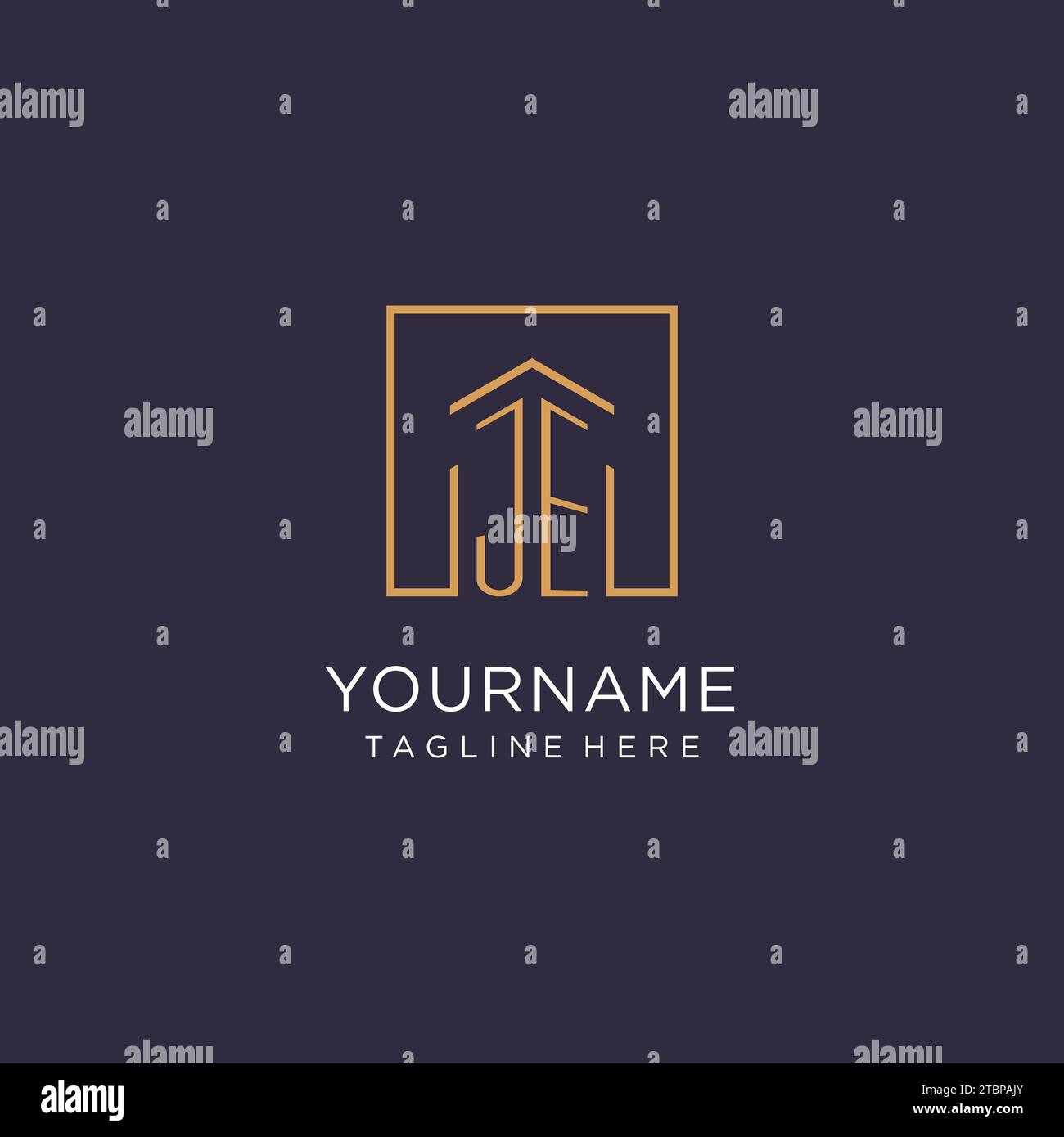 JE initial square logo design, modern and luxury real estate logo style ...