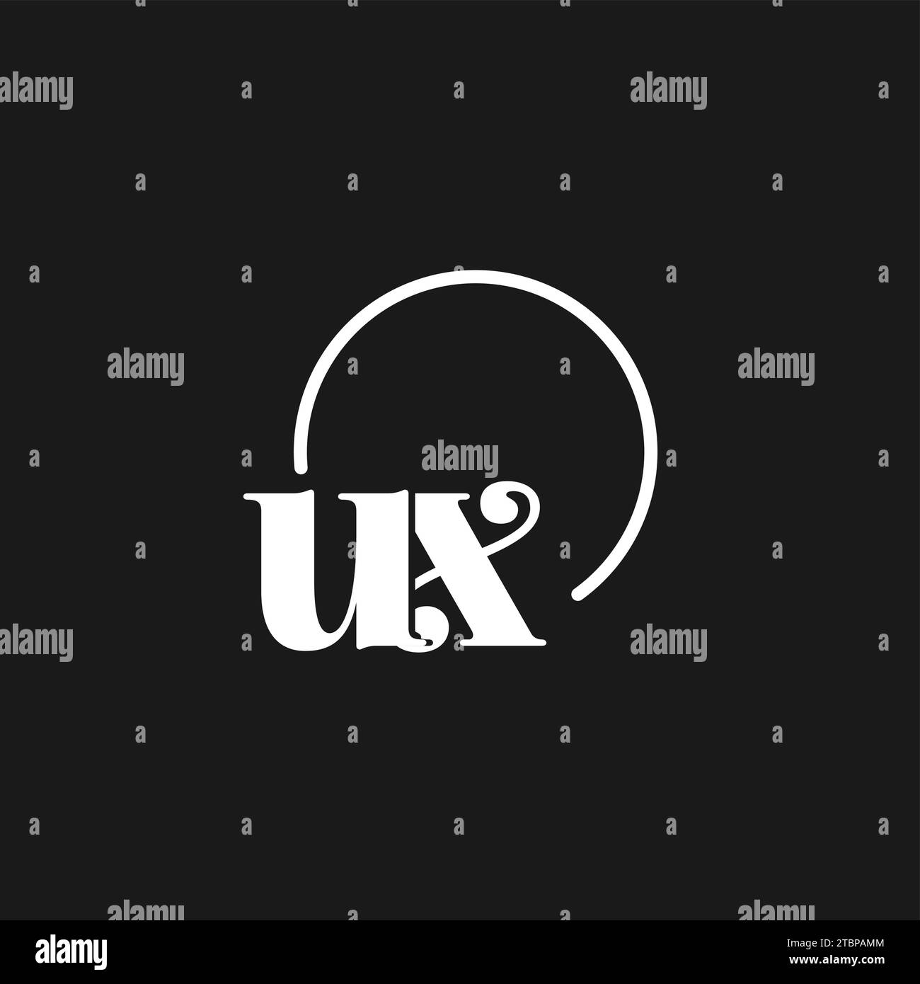 UX logo initials monogram with circular lines, minimalist and clean ...