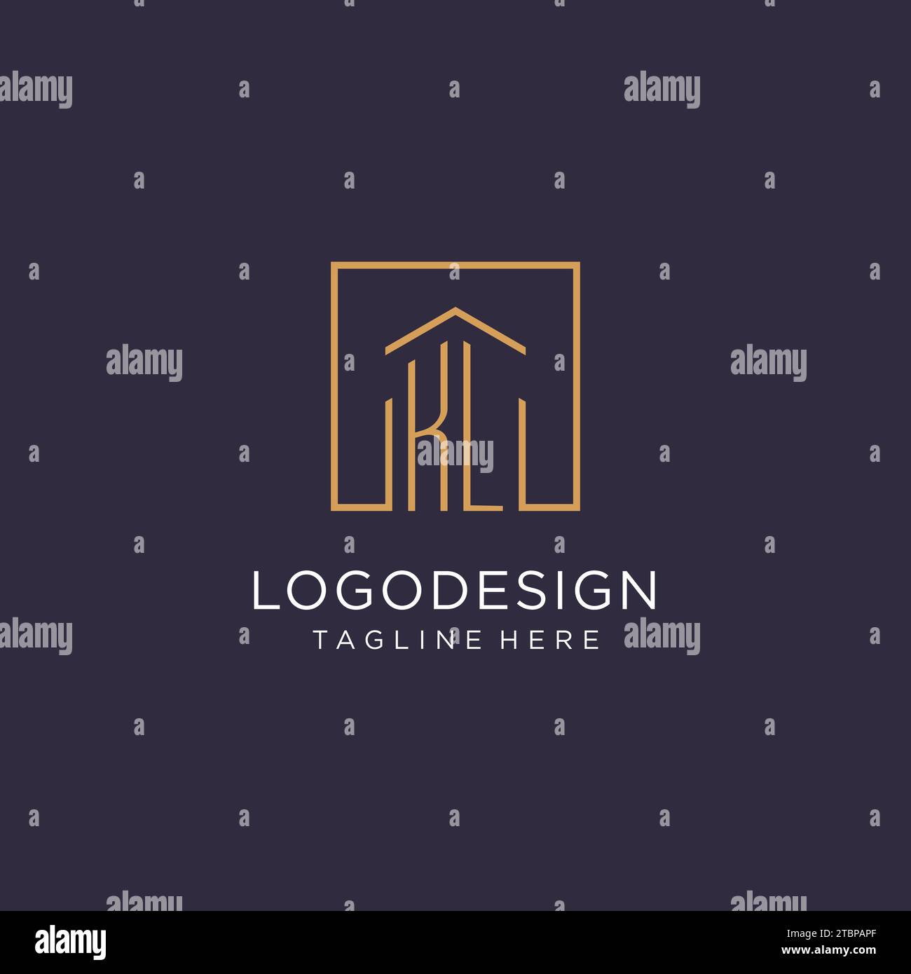 KL initial square logo design, modern and luxury real estate logo style ...