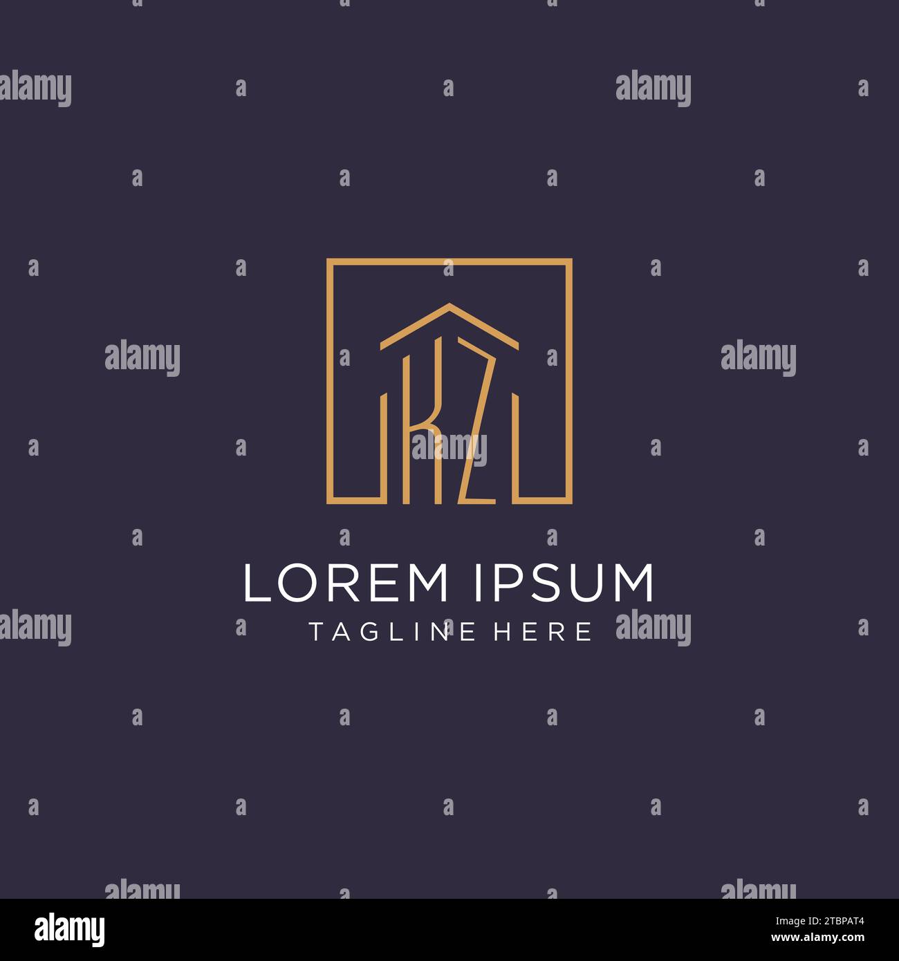 KZ initial square logo design, modern and luxury real estate logo style ...
