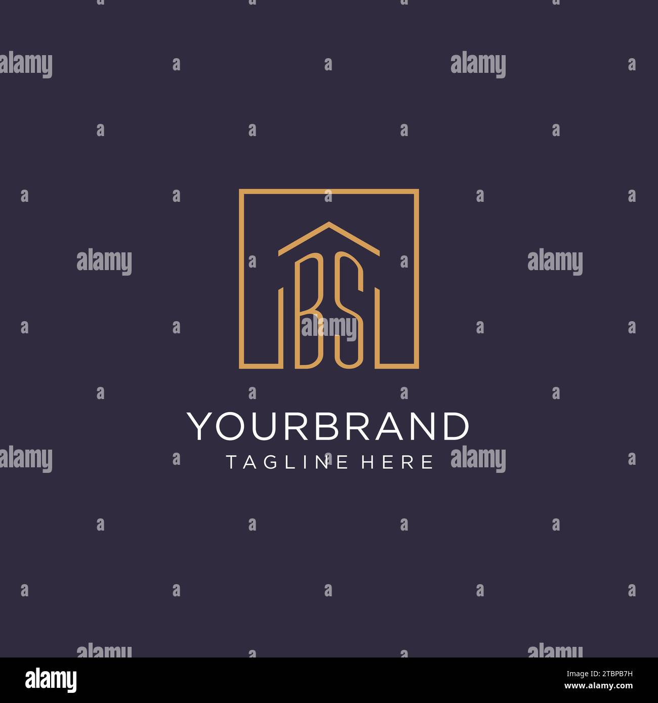 BS initial square logo design, modern and luxury real estate logo style ...