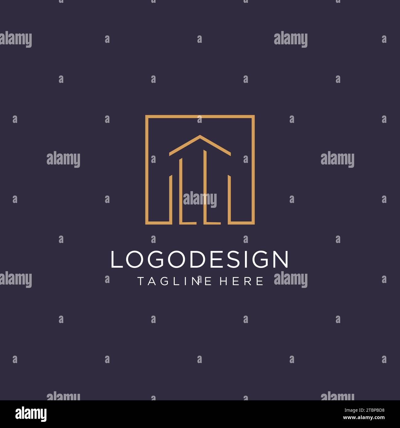 LL initial square logo design, modern and luxury real estate logo style ...
