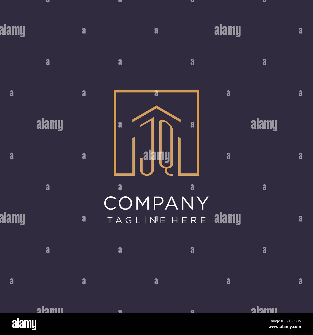 JQ initial square logo design, modern and luxury real estate logo style ...
