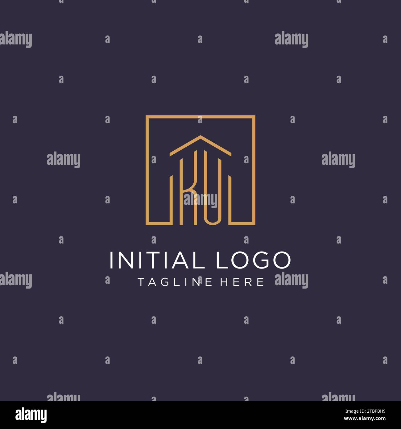 KU initial square logo design, modern and luxury real estate logo style ...