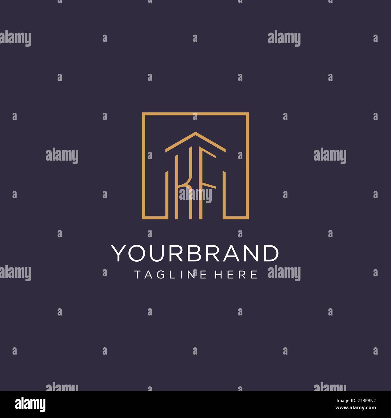 KF initial square logo design, modern and luxury real estate logo style ...