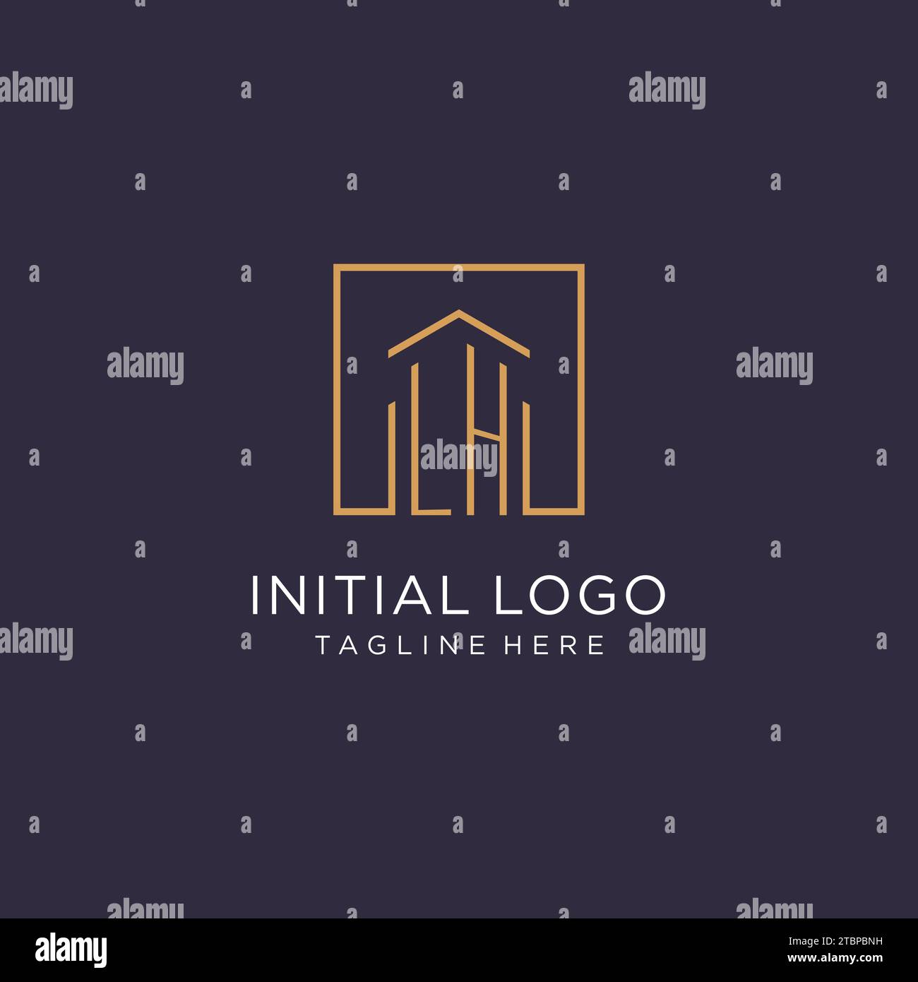 LH initial square logo design, modern and luxury real estate logo style ...