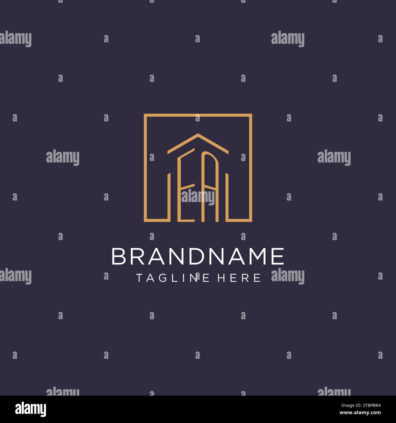 EA initial square logo design, modern and luxury real estate logo style ...