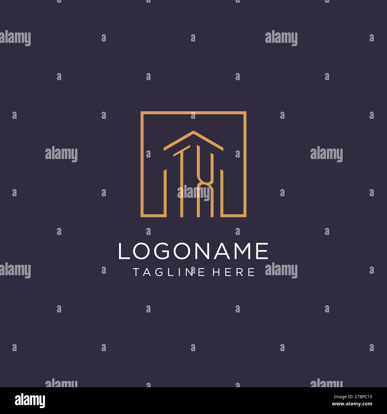 TX initial square logo design, modern and luxury real estate logo style ...