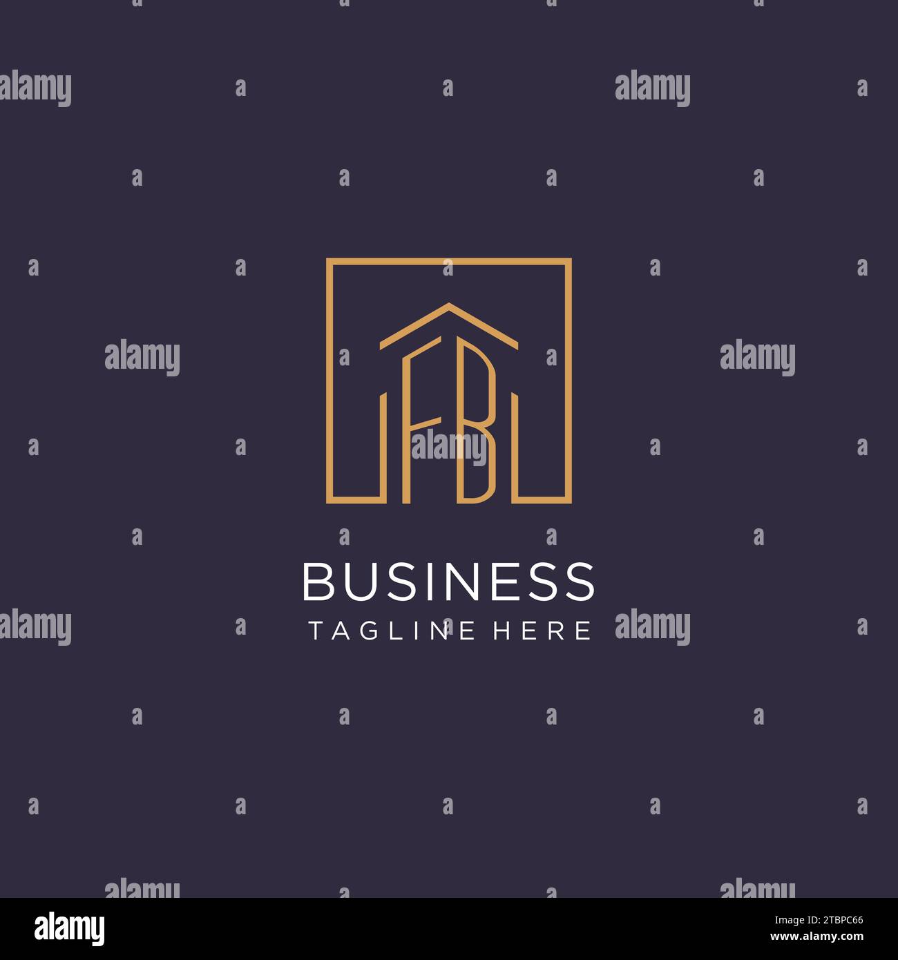 FB initial square logo design, modern and luxury real estate logo style ...