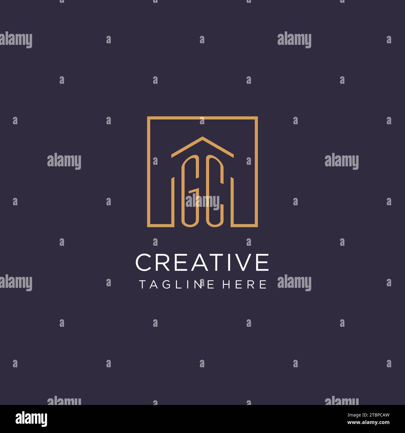 GC initial square logo design, modern and luxury real estate logo style ...