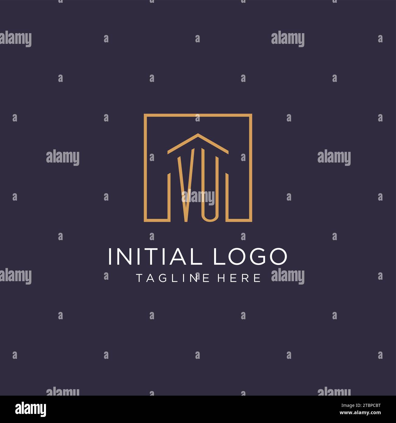 VU initial square logo design, modern and luxury real estate logo style ...