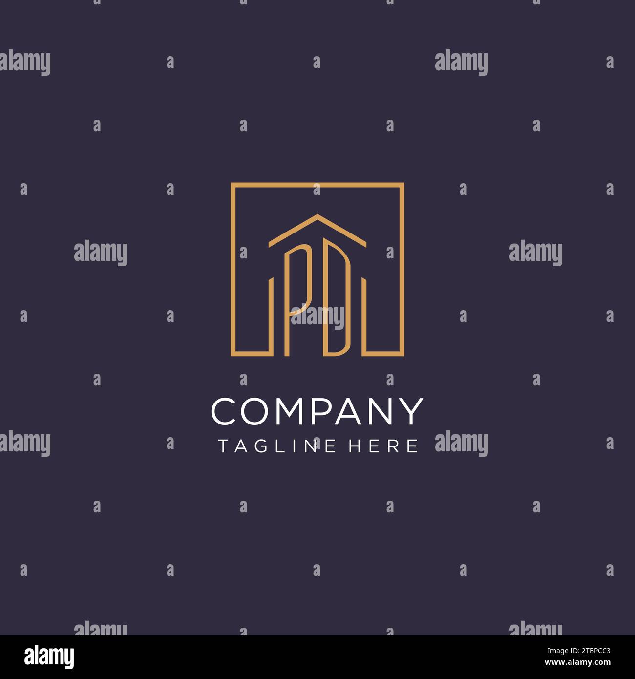PD initial square logo design, modern and luxury real estate logo style ...