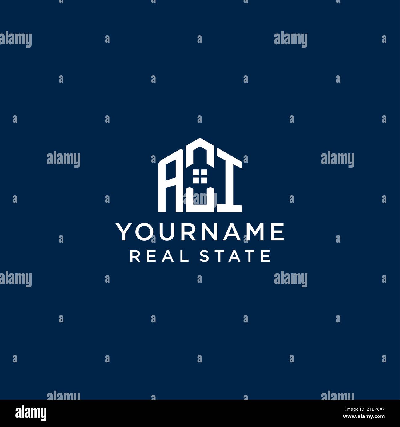 Initial letter AI monogram logo with abstract house shape, simple and ...