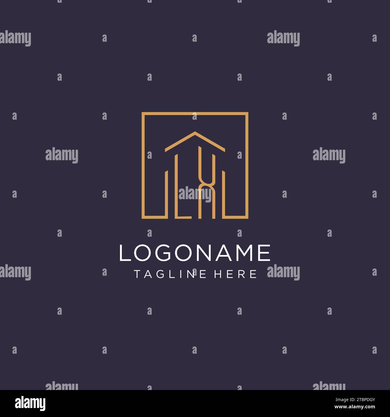 LX initial square logo design, modern and luxury real estate logo style ...