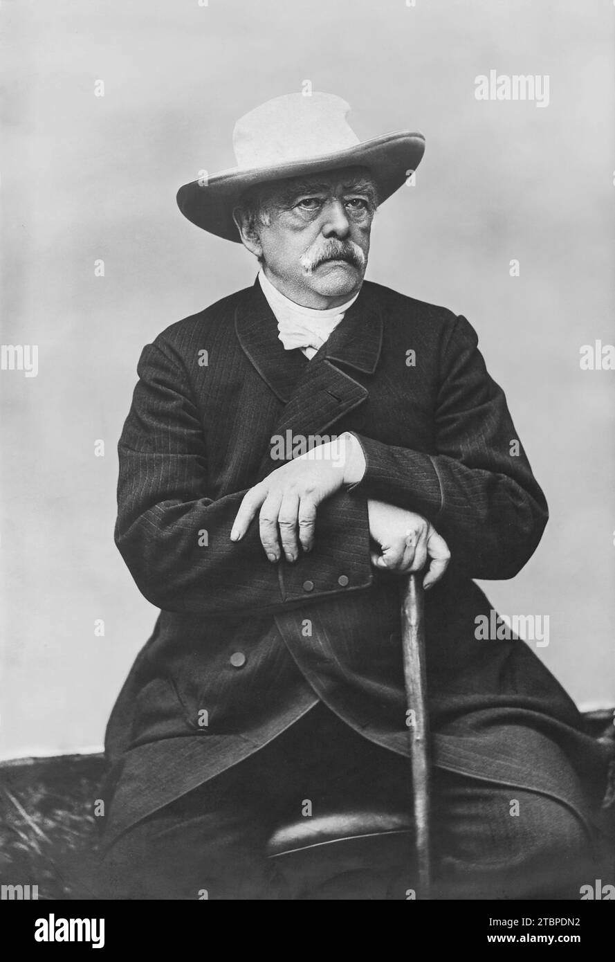 Portrait of Otto von Bismarck. Berlin, circa 1881. Published by the New Photographic Society. Stock Photo
