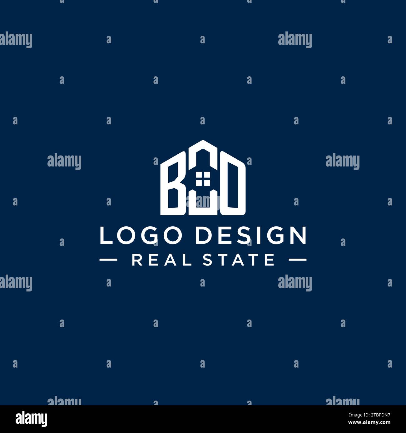 Initial letter BO monogram logo with abstract house shape, simple and modern real estate logo