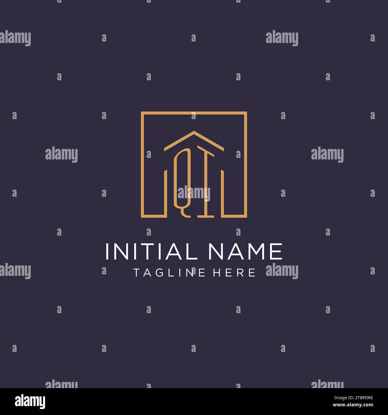 QI initial square logo design, modern and luxury real estate logo style ...