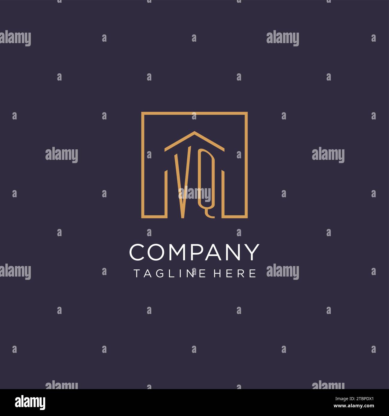 VQ initial square logo design, modern and luxury real estate logo style ...