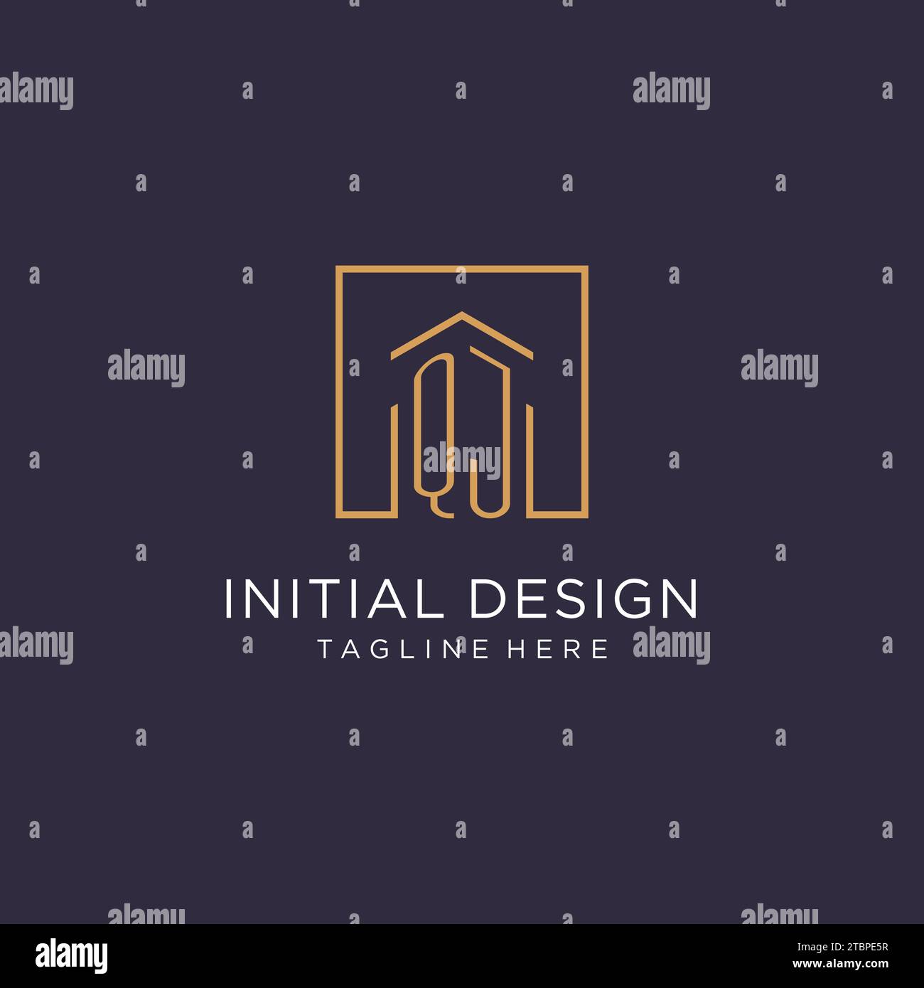 QJ initial square logo design, modern and luxury real estate logo style ...