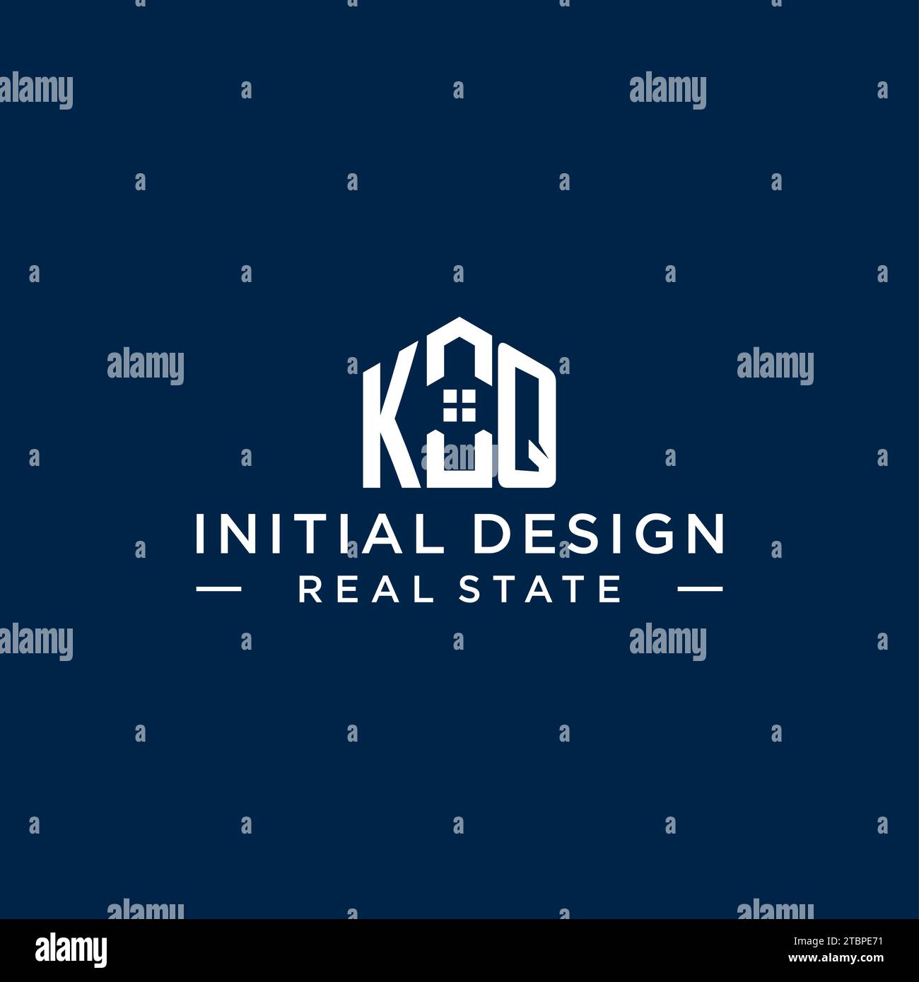 Initial letter KQ monogram logo with abstract house shape, simple and ...