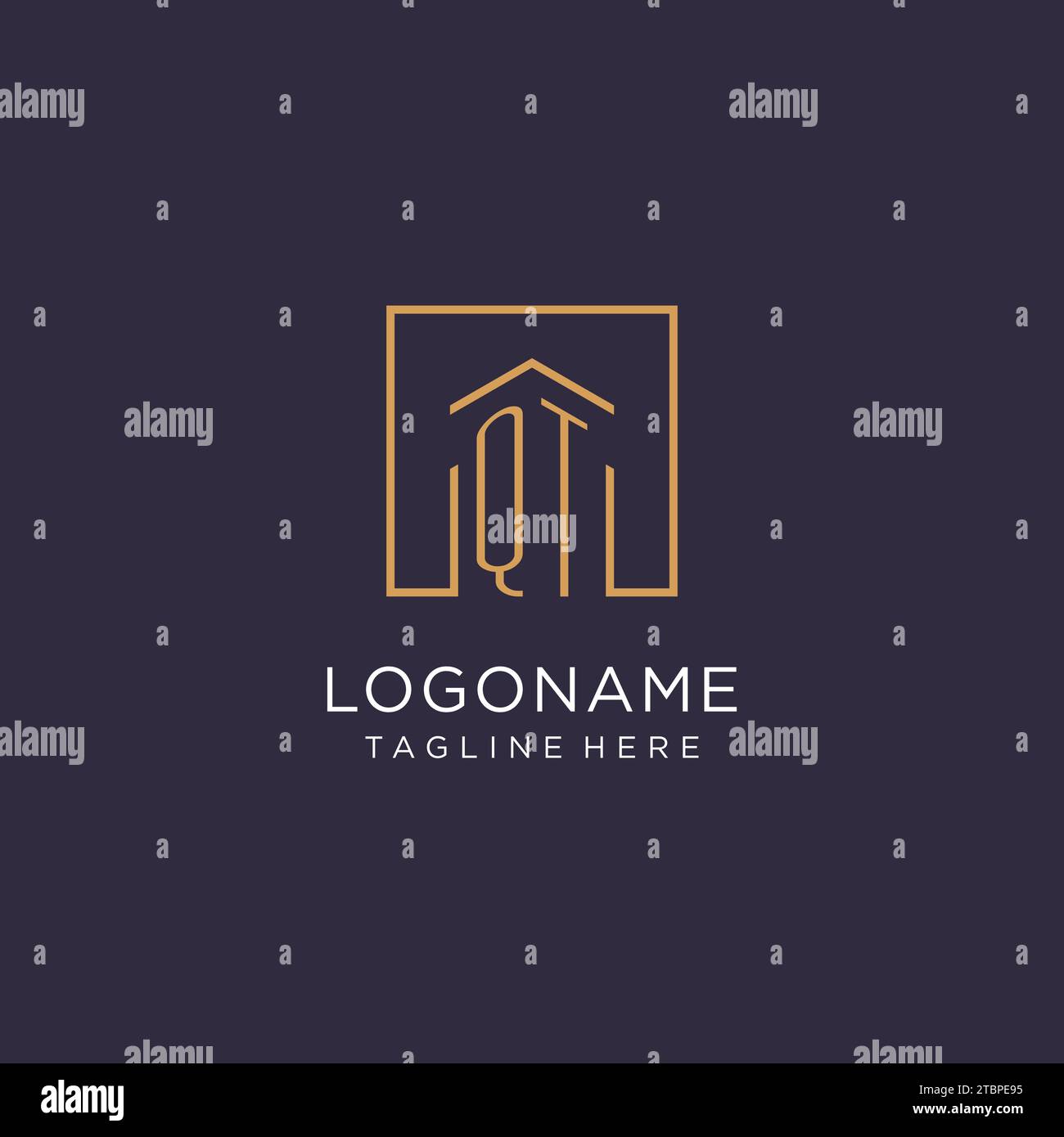 QT initial square logo design, modern and luxury real estate logo style ...