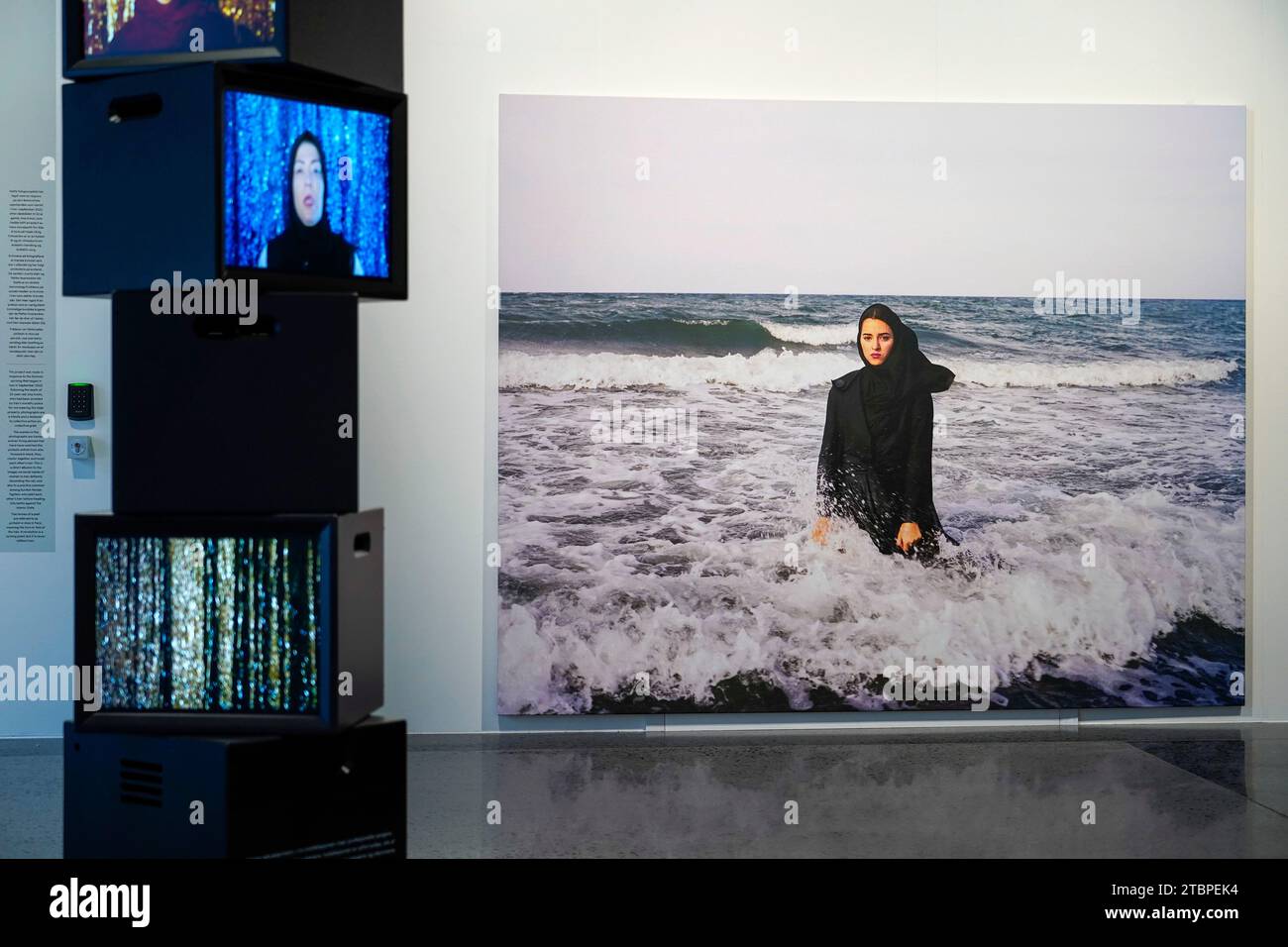Oslo 20231208.The Nobel Prize exhibition 'Woman – Life – Freedom' shows a number of photographs from Iran and of the Iranian prize winner Narges Mohammadi, who is currently imprisoned. Photo: Gorm Kallestad / NTB Stock Photo