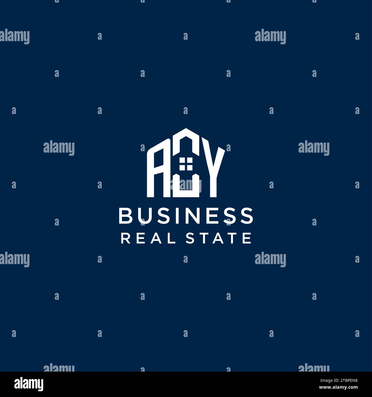 Initial letter AY monogram logo with abstract house shape, simple and