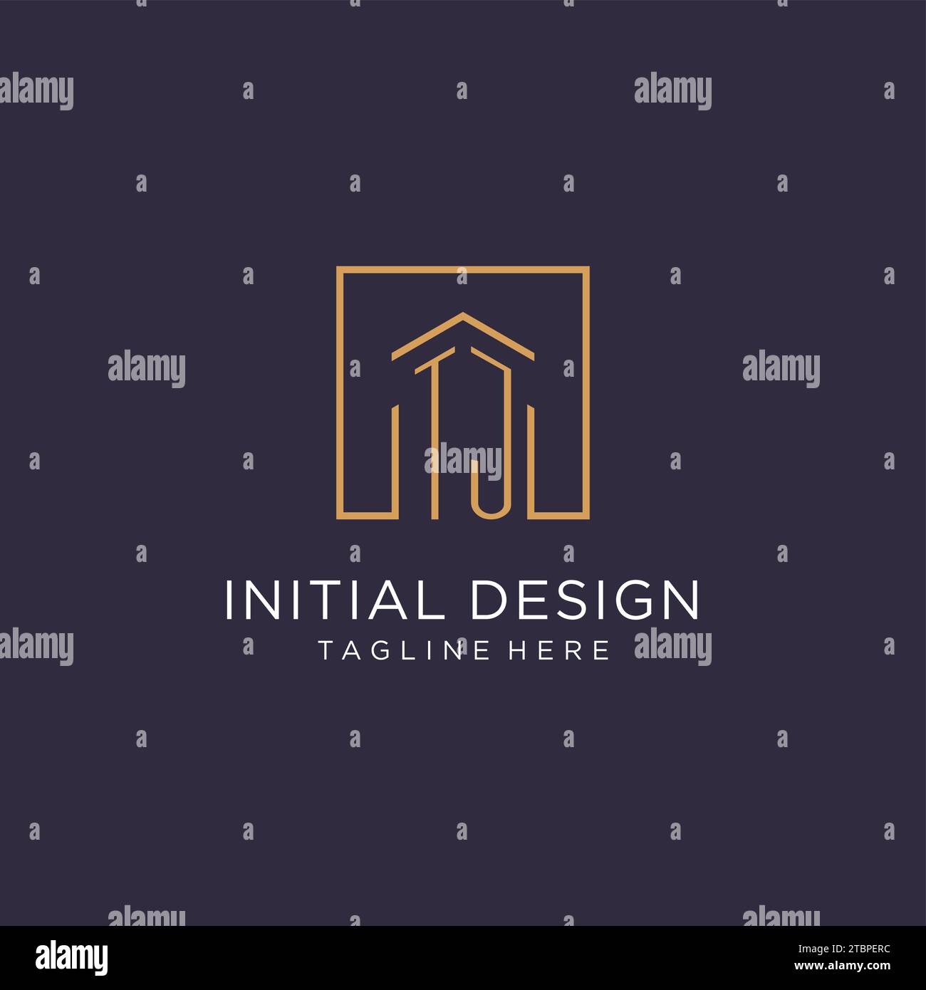 TJ initial square logo design, modern and luxury real estate logo style