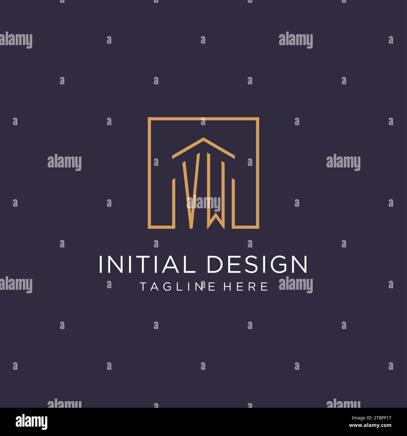 VW initial square logo design, modern and luxury real estate logo style ...