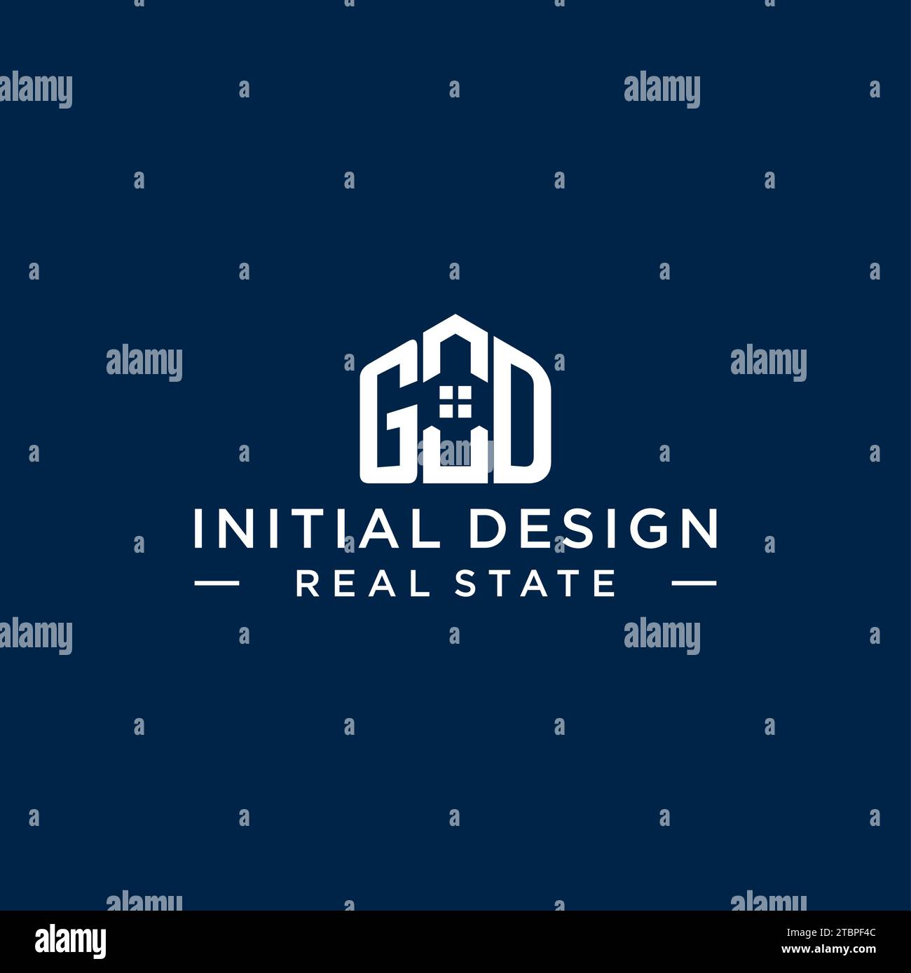 Initial letter GD monogram logo with abstract house shape, simple and modern real estate logo design vector graphic Stock Vector