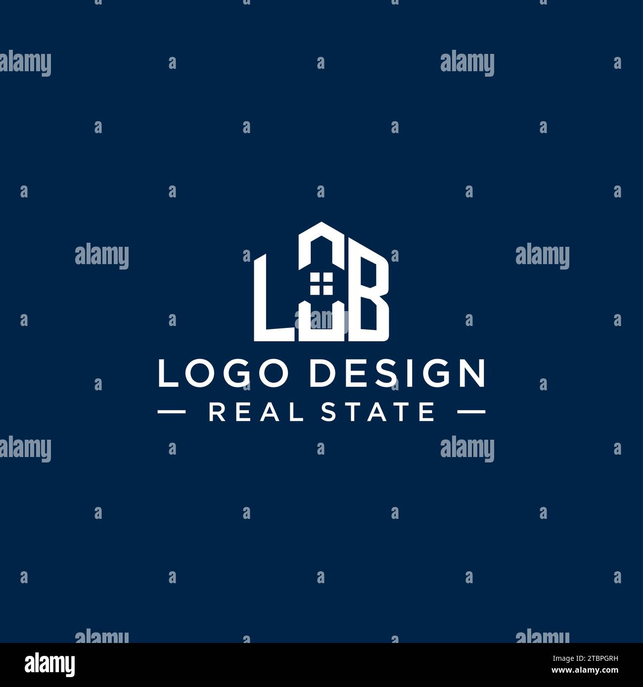 Initial letter LB monogram logo with abstract house shape, simple and modern real estate logo