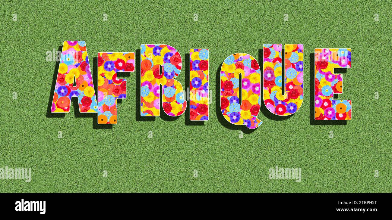 Font, text, french word Afrique for africa, continent, written with