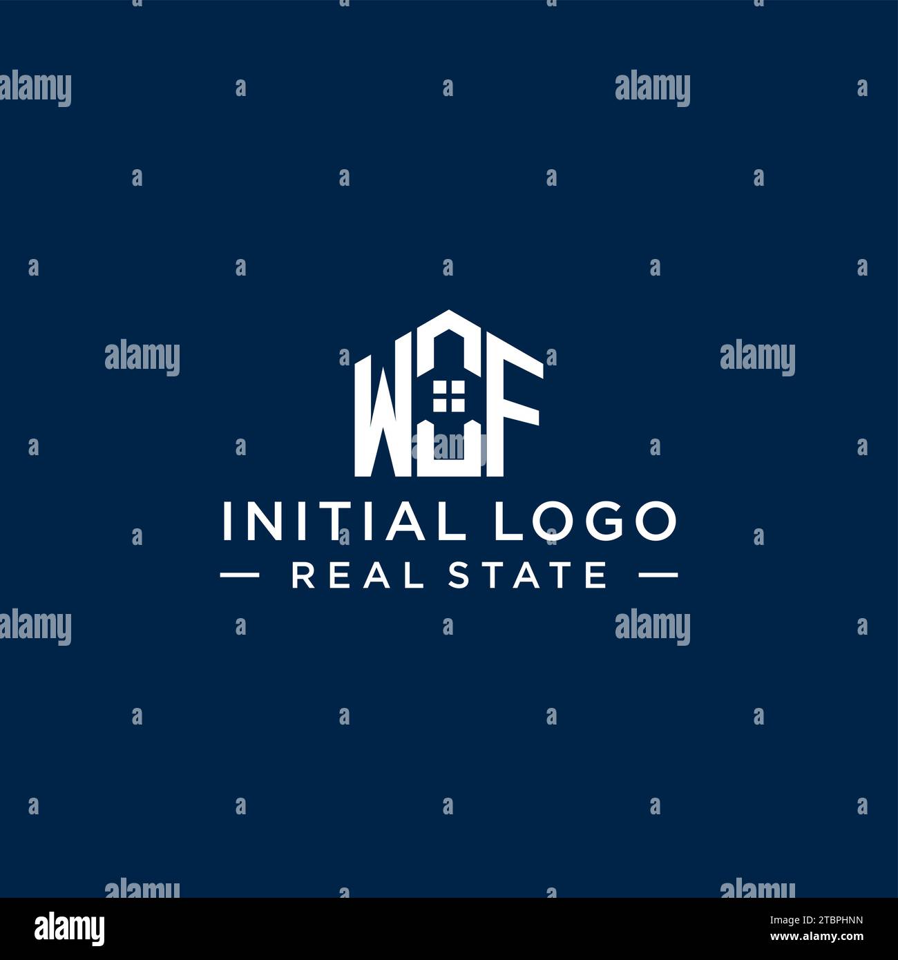 Initial letter WF monogram logo with abstract house shape, simple and