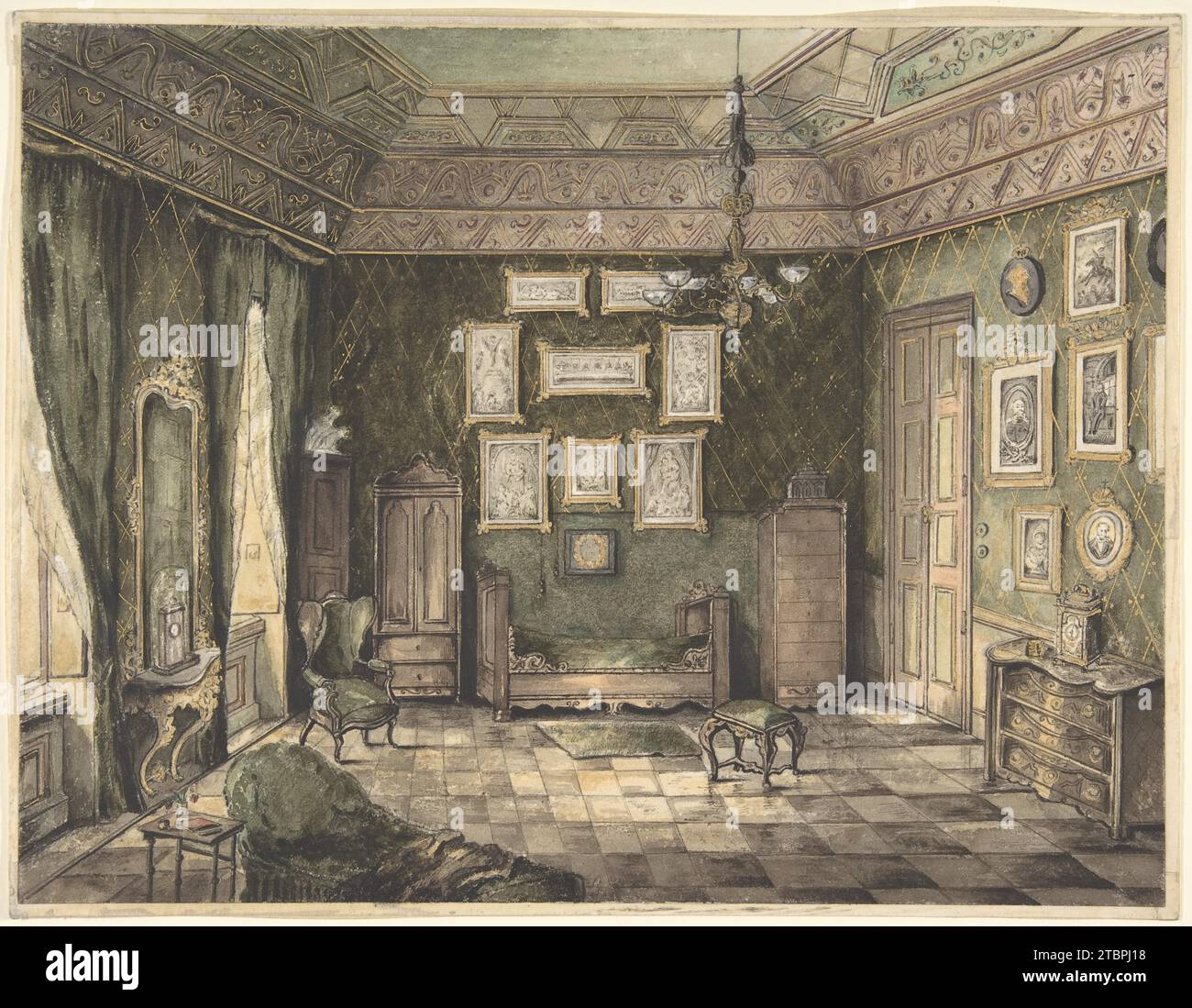 Curated visual reference: Visual Reference: Design For Interior 1966 By Anonymous German 19Th Century Stock