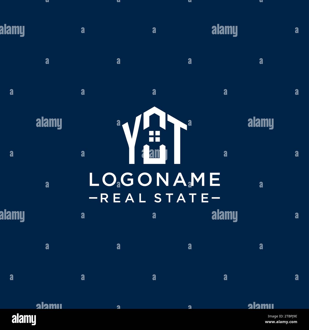 Initial letter YT monogram logo with abstract house shape, simple and ...