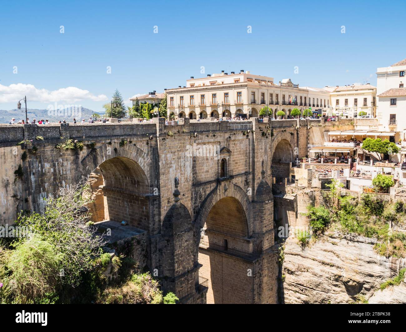 A scenic view of a bridge, located on the island Stock Photo