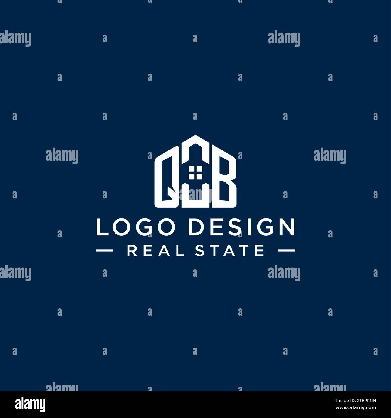 Initial letter QB monogram logo with abstract house shape, simple and ...