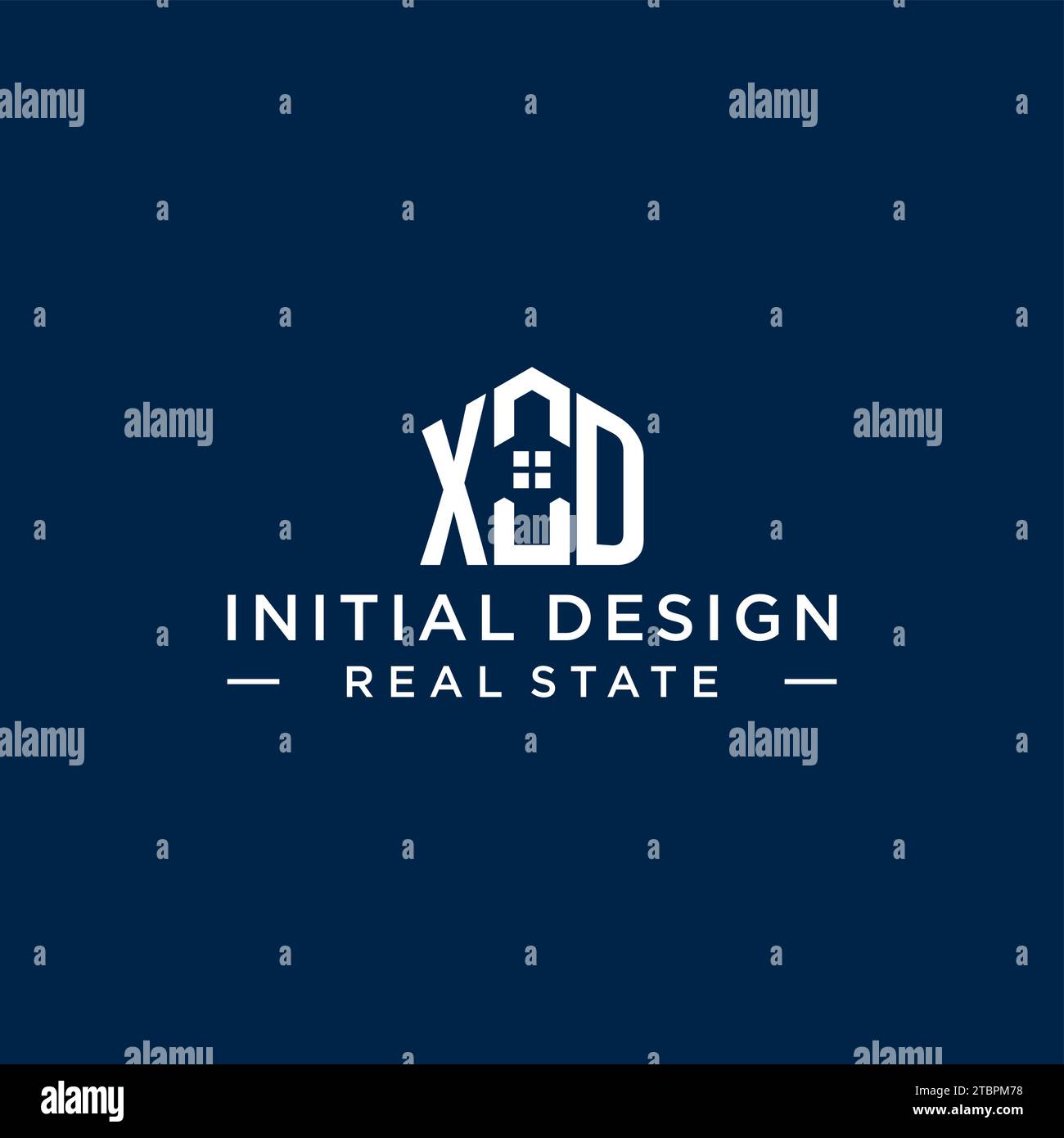 Initial letter XD monogram logo with abstract house shape, simple and