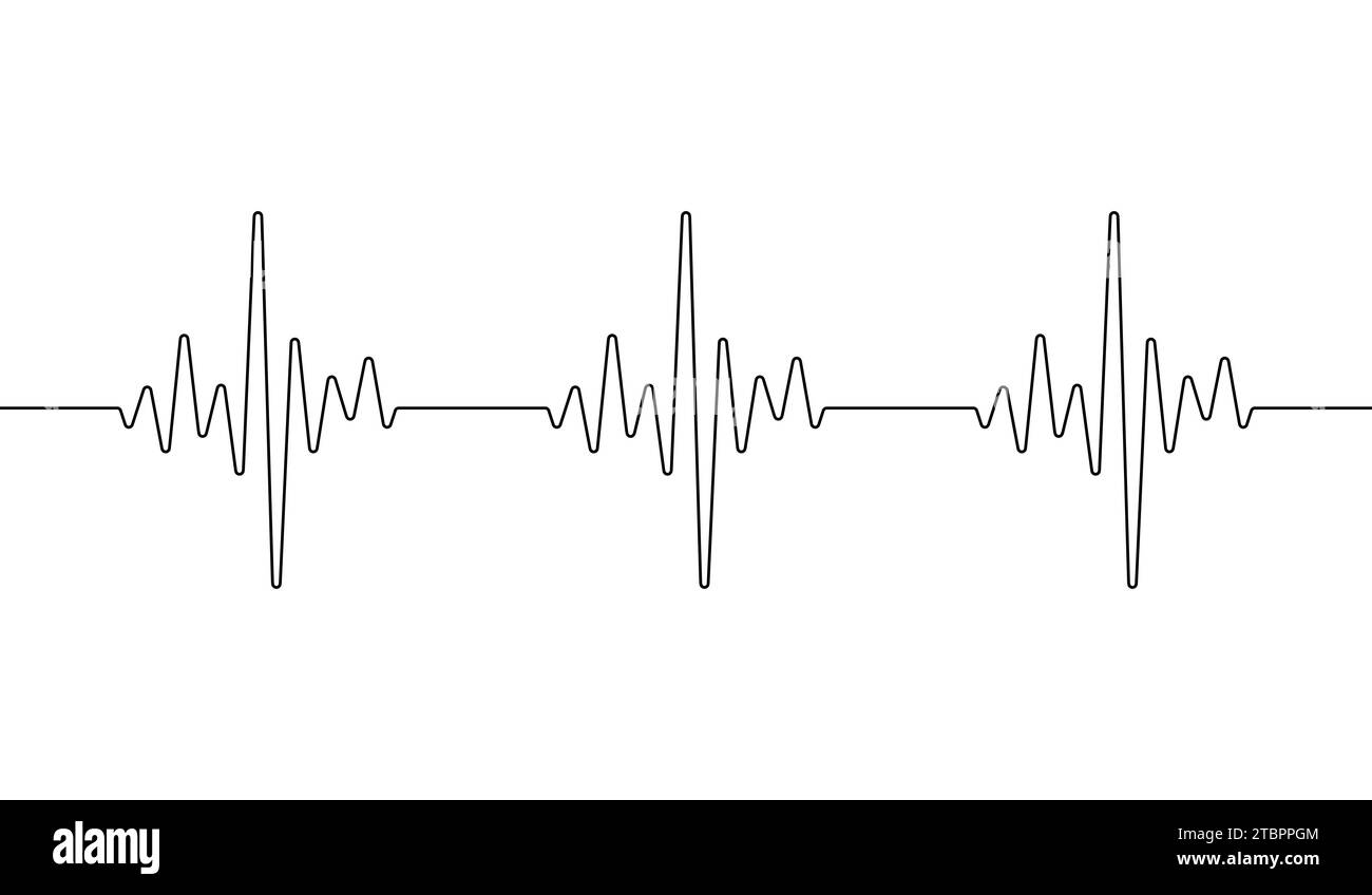 Heart beat one line. Continuous lines heart beats drawing. Wave pulse. Art heartbeat waves. Hand