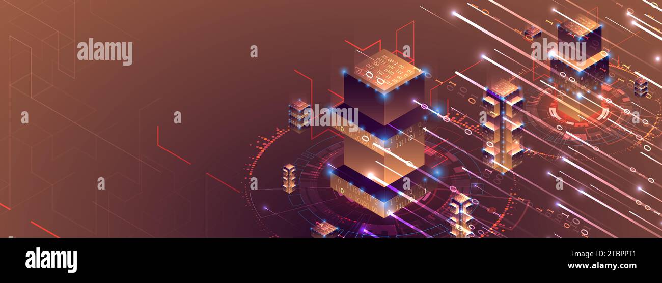 Data visualization concept. 3d isometric vector illustration. Hand drawn art. Stock Vector