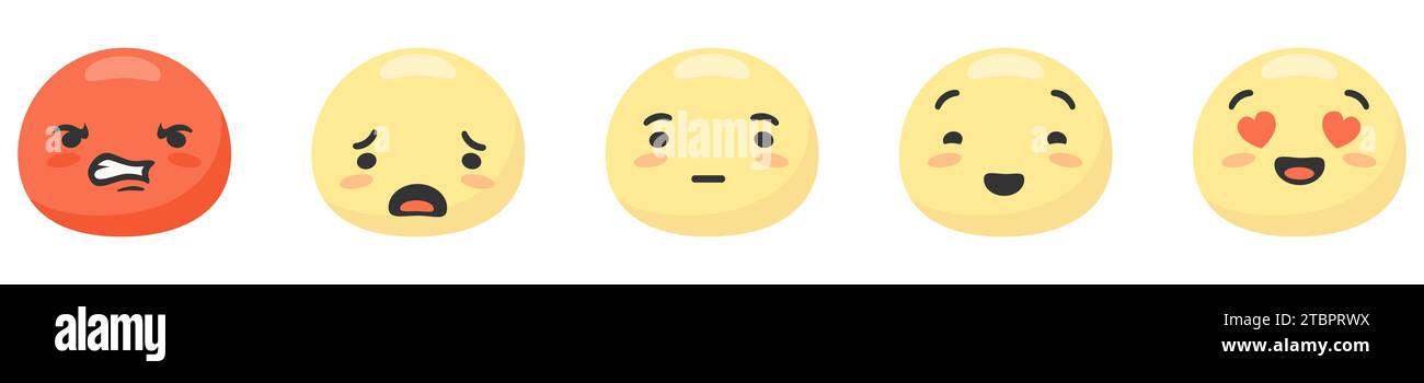 Round yellow smiley faces expressing set Stock Vector Image & Art - Alamy