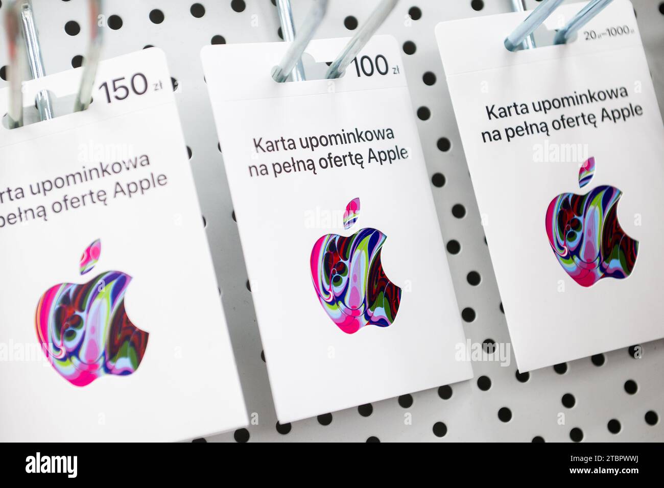 Gdansk, Poland. 08th Dec, 2023. Apple Gift Cards seen at the shopping mall in Gdansk. (Photo by Mateusz Slodkowski/SOPA Images/Sipa USA) Credit: Sipa USA/Alamy Live News Stock Photo